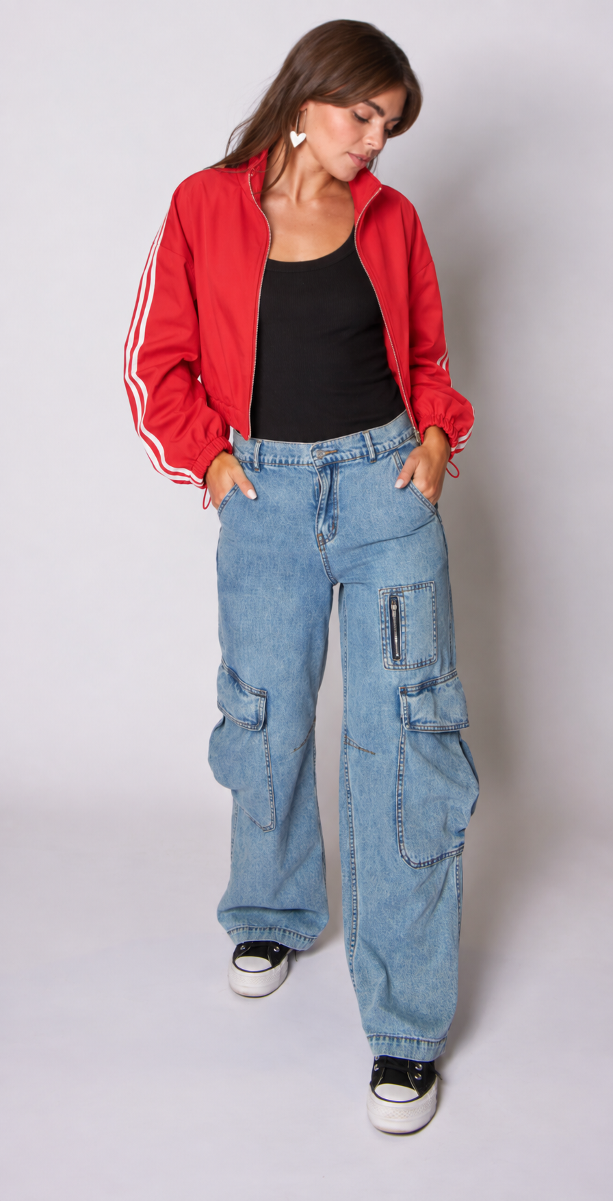 Racing Stripe Cropped Track Jacket