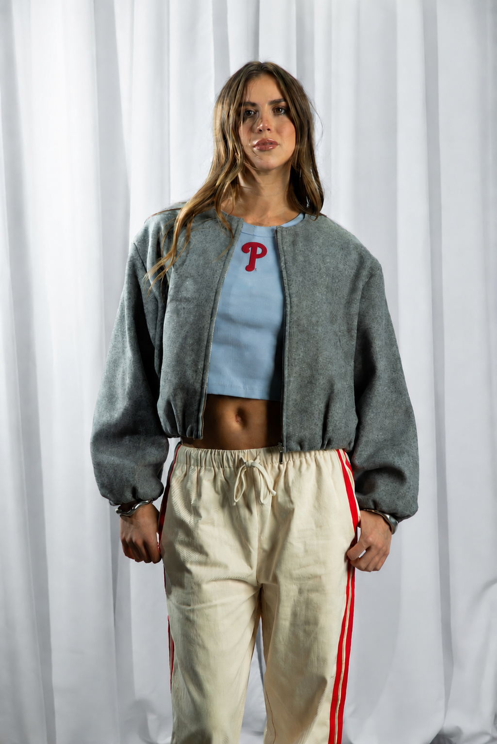 Phillies Ribbed Crop Tank