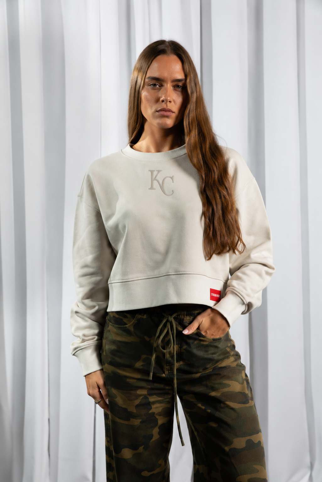 Kansas City Royals Tonal Logo Cropped Crewneck