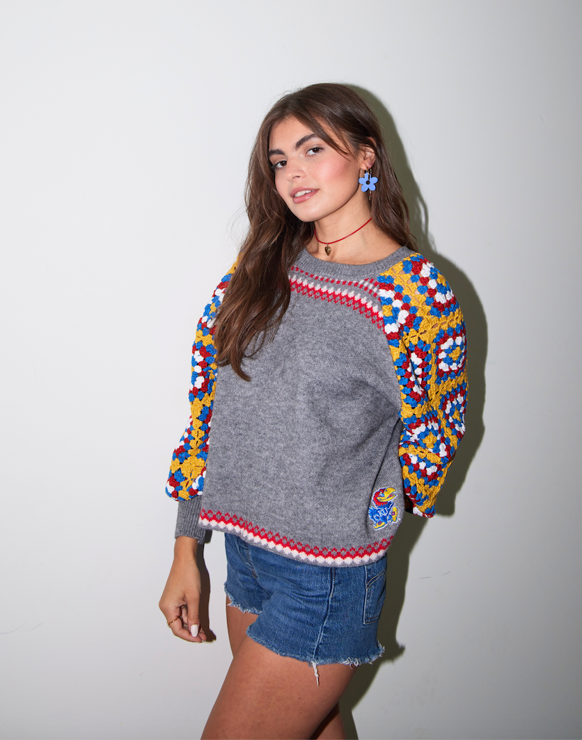 Throwback KU Crochet Sweater