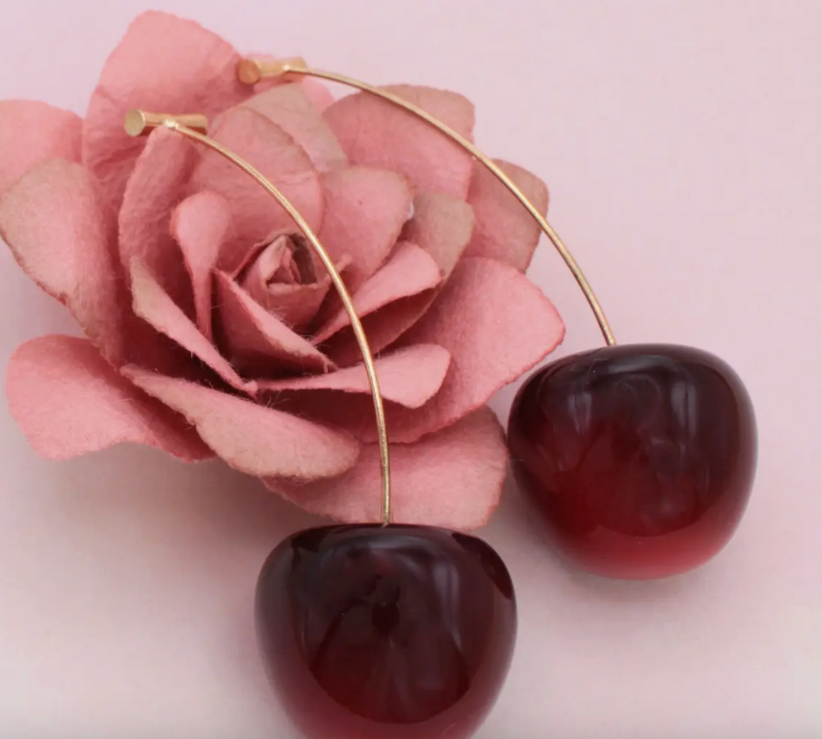 Dark Cherry Drop Earrings