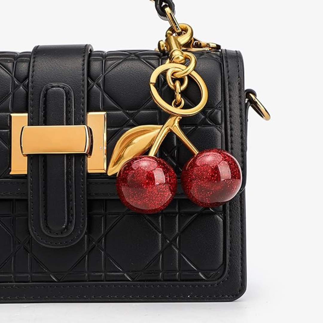 Sweet Cherry  Purse Charm or Keychain
