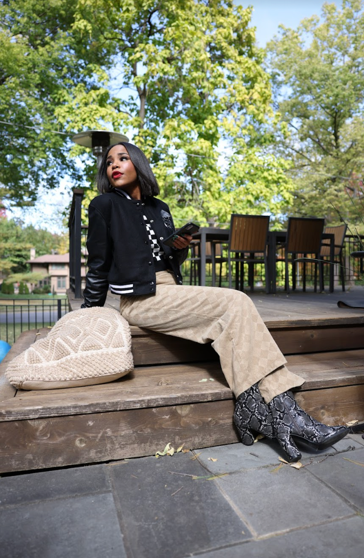 KU Crop Varsity Jacket